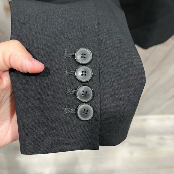 Theyskens’ Theory Black Blazer Structured “Justed” Wool Silk Womens Size 2 - Picture 7 of 10